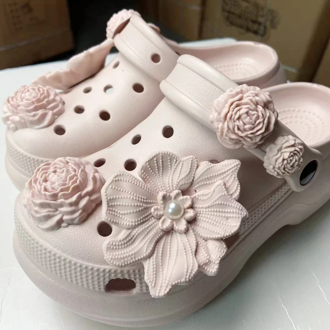 云朵洞洞鞋包头女高跟轻弹洞洞鞋厚舒适凉鞋休闲青少年潮流外穿