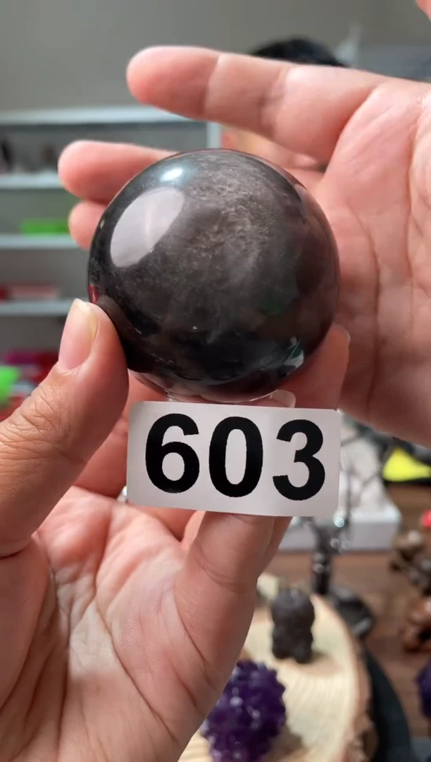 未镶嵌水晶大型摆件（非配饰）银曜石球603