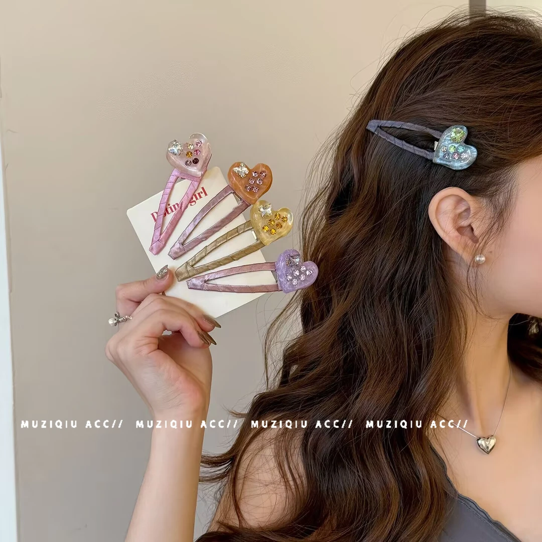 木子秋韩系精致梦幻彩色爱心刘海bb夹高级感时髦洋气甜美搭碎发夹