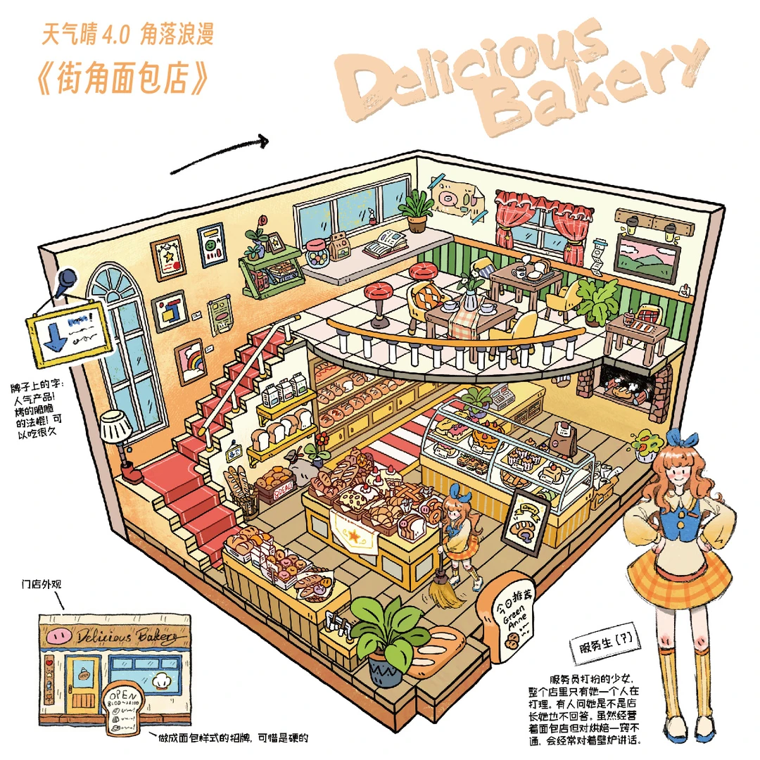 送金属镊子！天气晴4.0造景贴纸角落浪漫系列大号微缩场景diy小屋