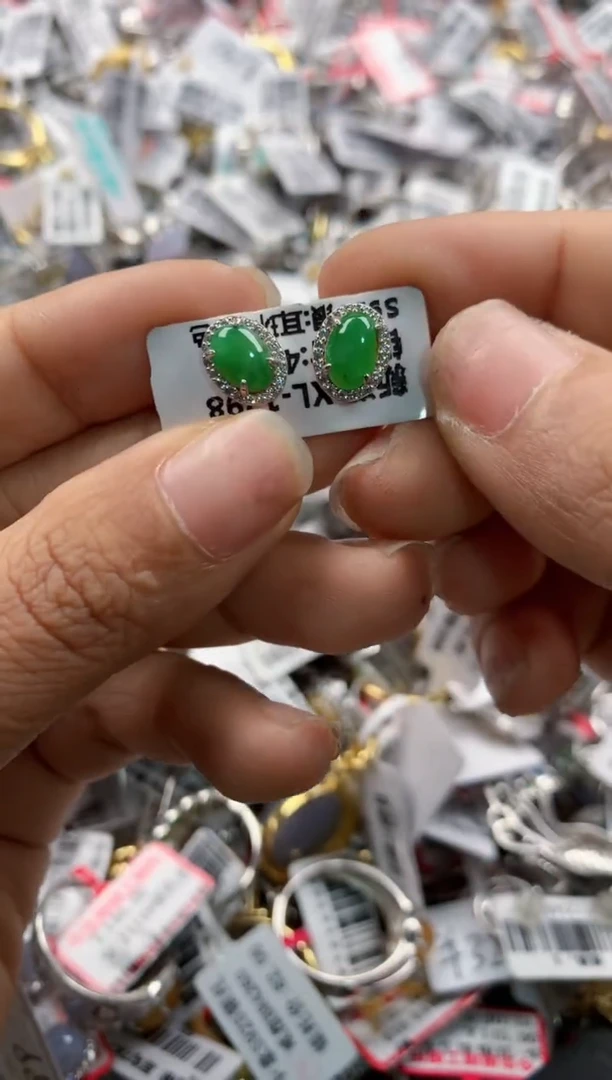 银S925镶嵌戒指翡翠7777    7