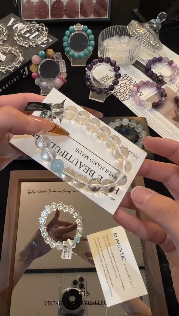 未镶嵌手链水晶白水晶x2979