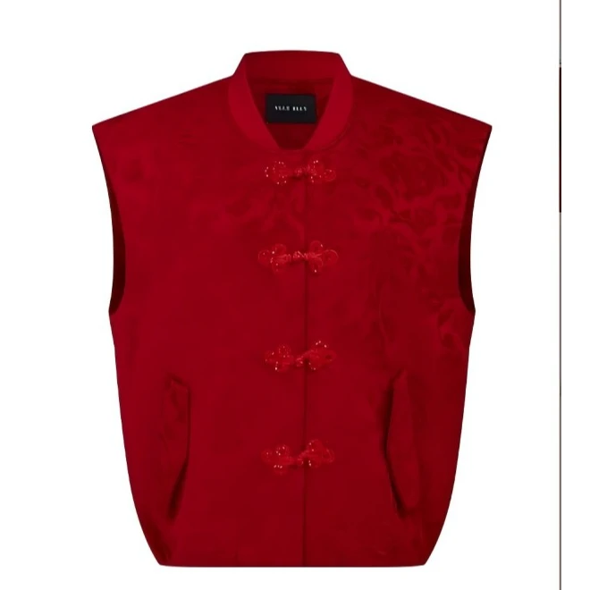 【商场同款】新中式马甲春新款纯色国风绣花背心Y418009528