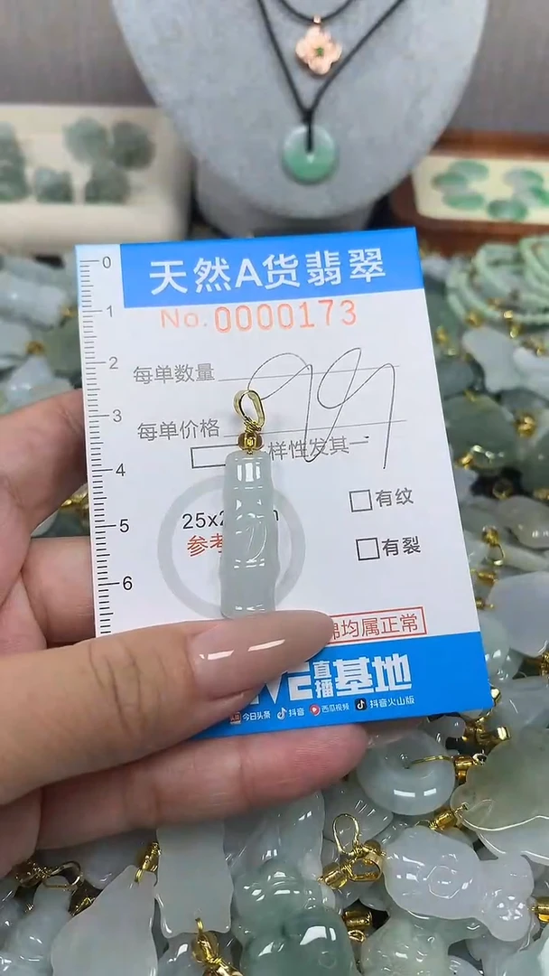 翡翠未镶嵌颈饰净货挂件-0173