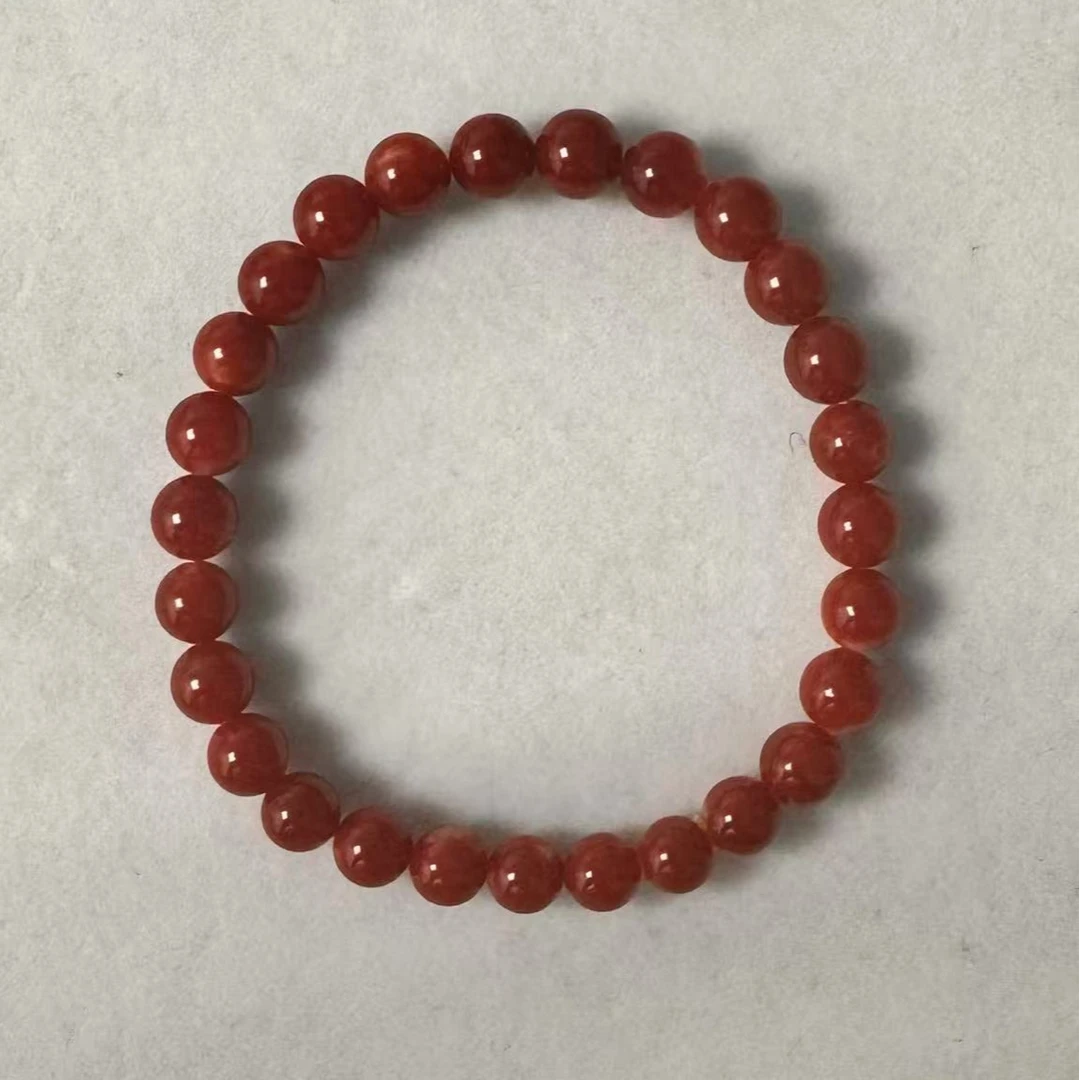 Chii Lih绮丽珊瑚 天然珊瑚 多样性 阿卡圆珠手串 5.6-6.5mm