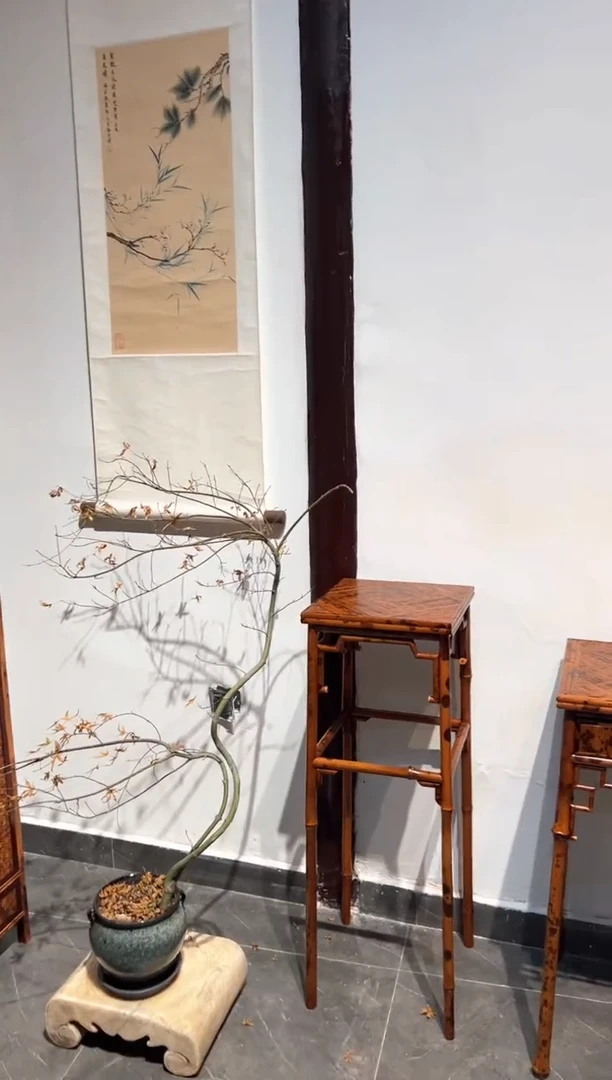 【闪购商品】扇子湘妃竹宋式花几