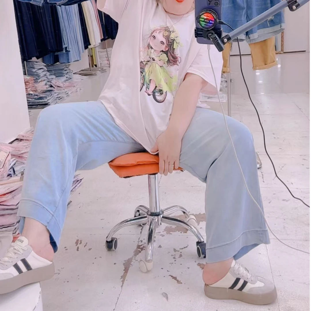 莲莲专属-85118显瘦弹力直筒牛仔裤