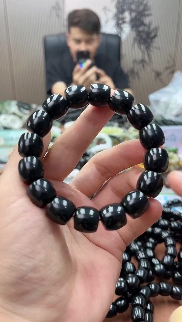 手串未镶嵌和田玉纯天然新疆塔青黑青14