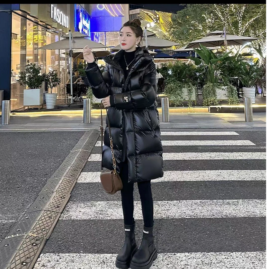 中长款黑金鹅绒服石墨烯加厚连帽爆款外套