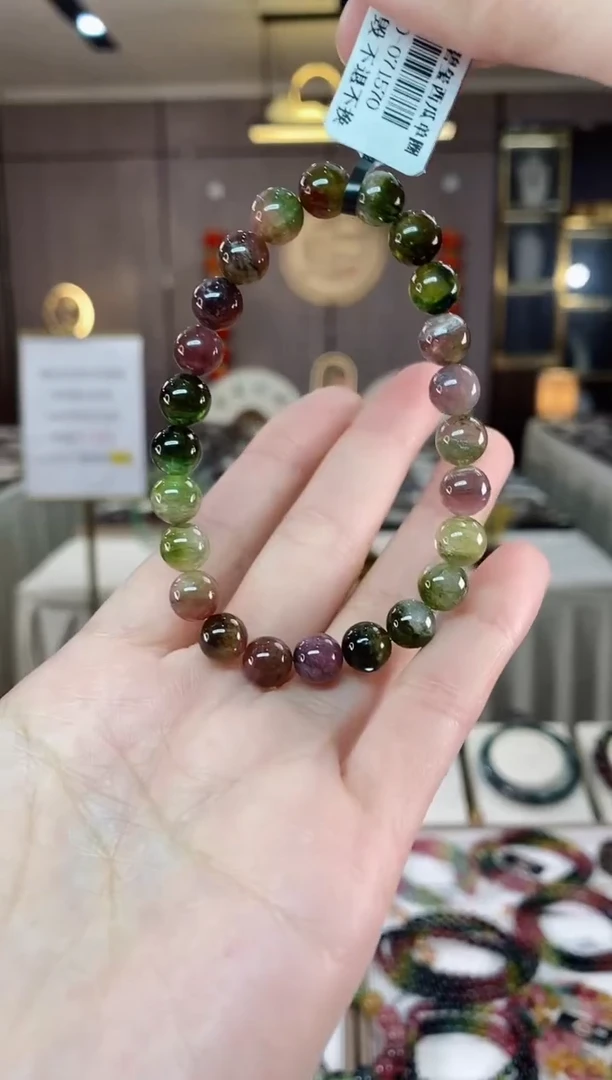 【闪购商品】碧玺西瓜单圈手串7mm+未镶嵌一物一证dan