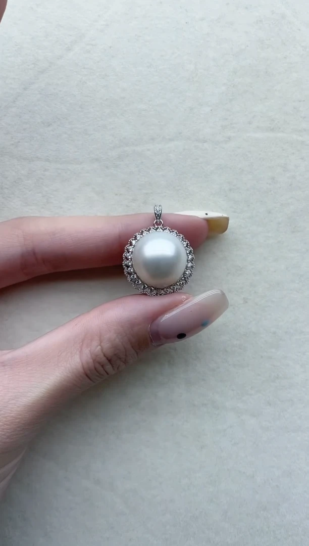 【闪购商品】海水珍珠吊坠银S925镶嵌Y97