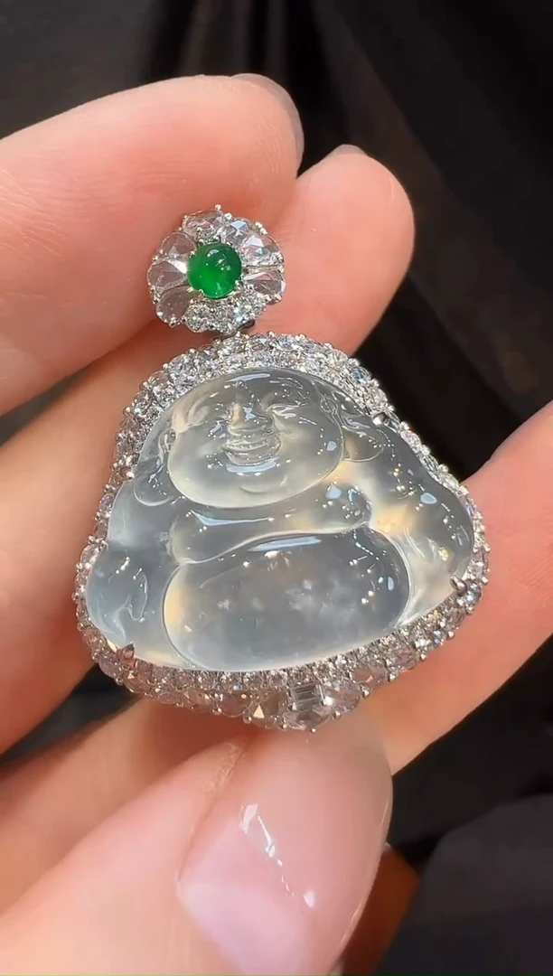 吊坠(不含链)18K金镶嵌翡翠L6吊坠