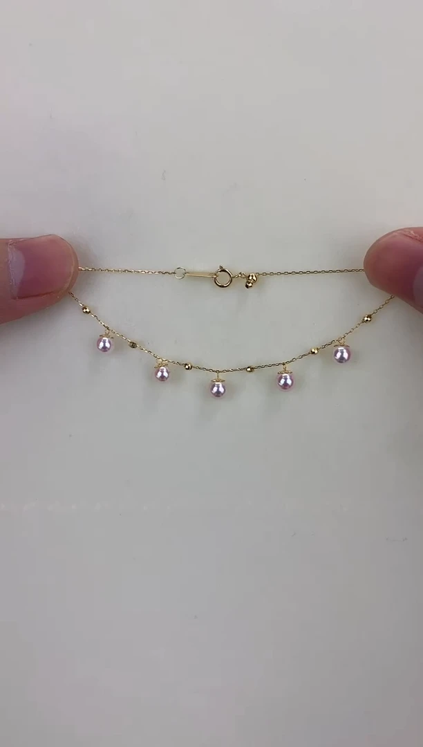 18K金镶嵌DA海水珍珠 GD078 4.5-5 手链