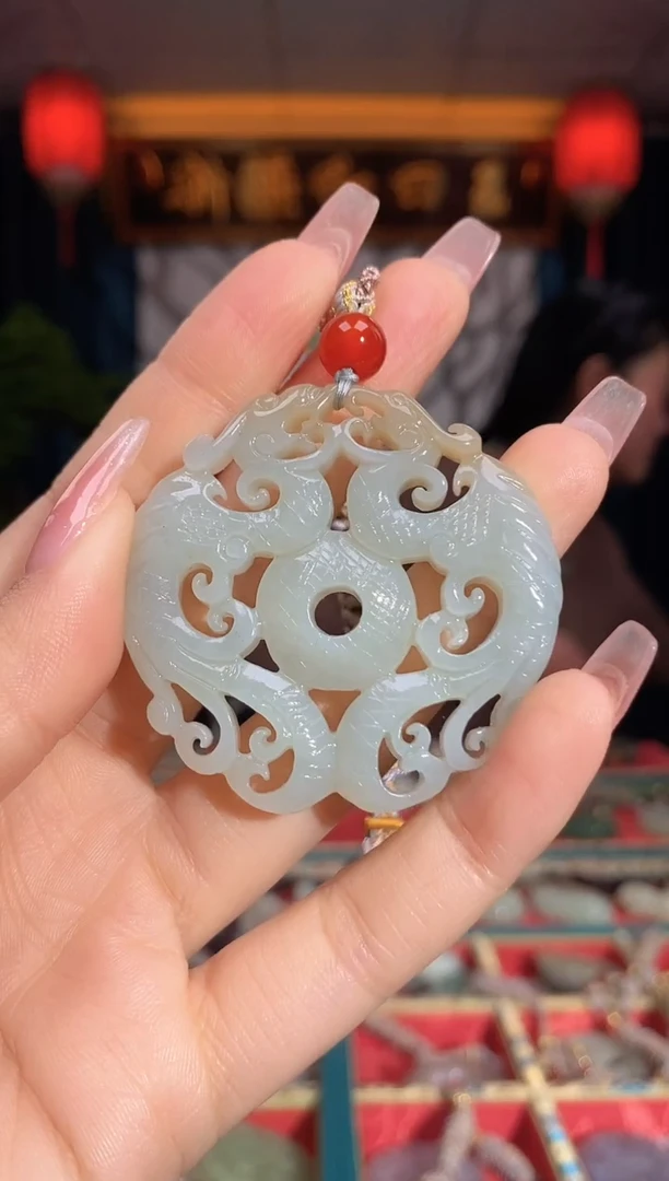 【闪购商品】和田玉颈饰未镶嵌龙凤呈祥