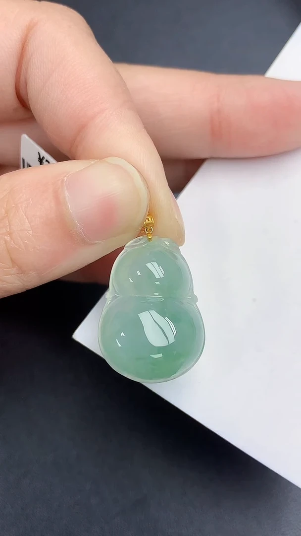 颈饰18K金镶嵌翡翠 天然缅甸A货百元以上9元证书费自理