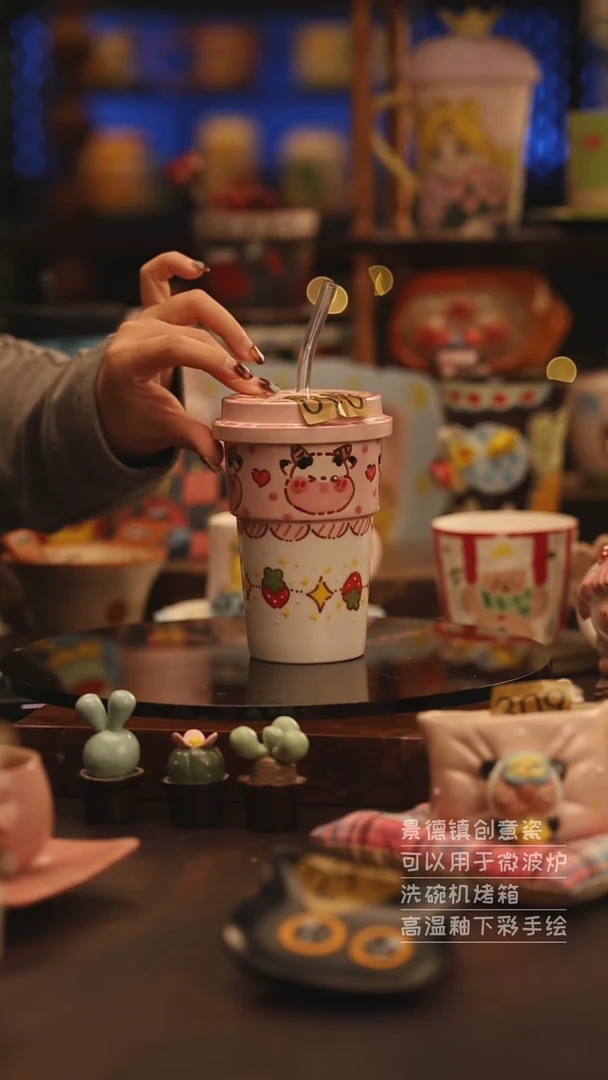陶瓷景德镇可爱陶瓷釉下彩绘设计师款