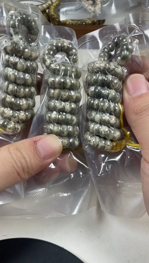 手串星月菩提原生态石玉料蒜瓣大肠8mm