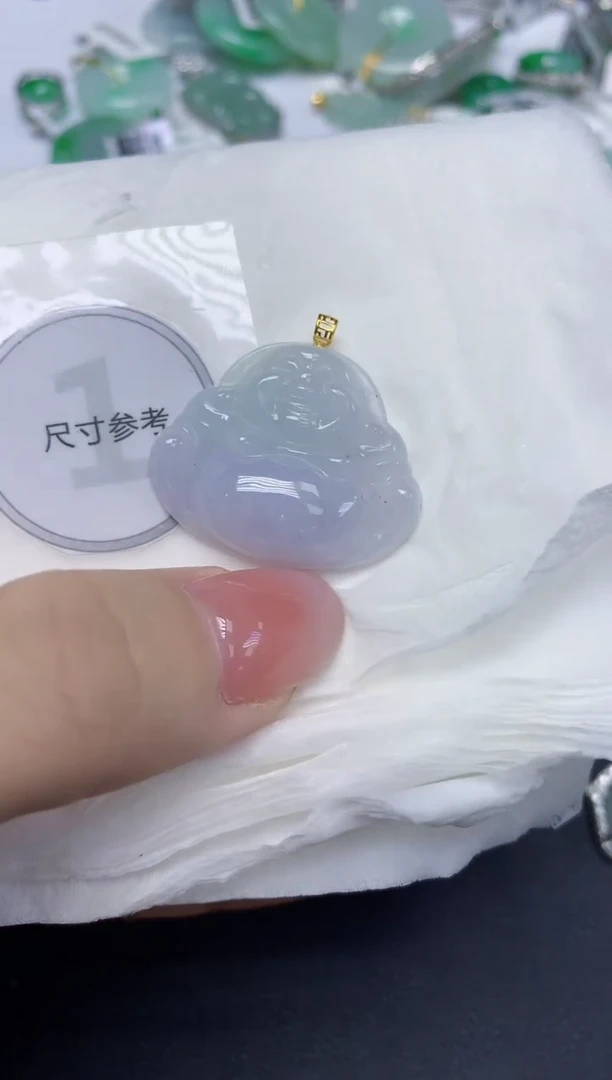 颈饰18K金镶嵌翡翠天然缅甸翡翠A货多样性发一件