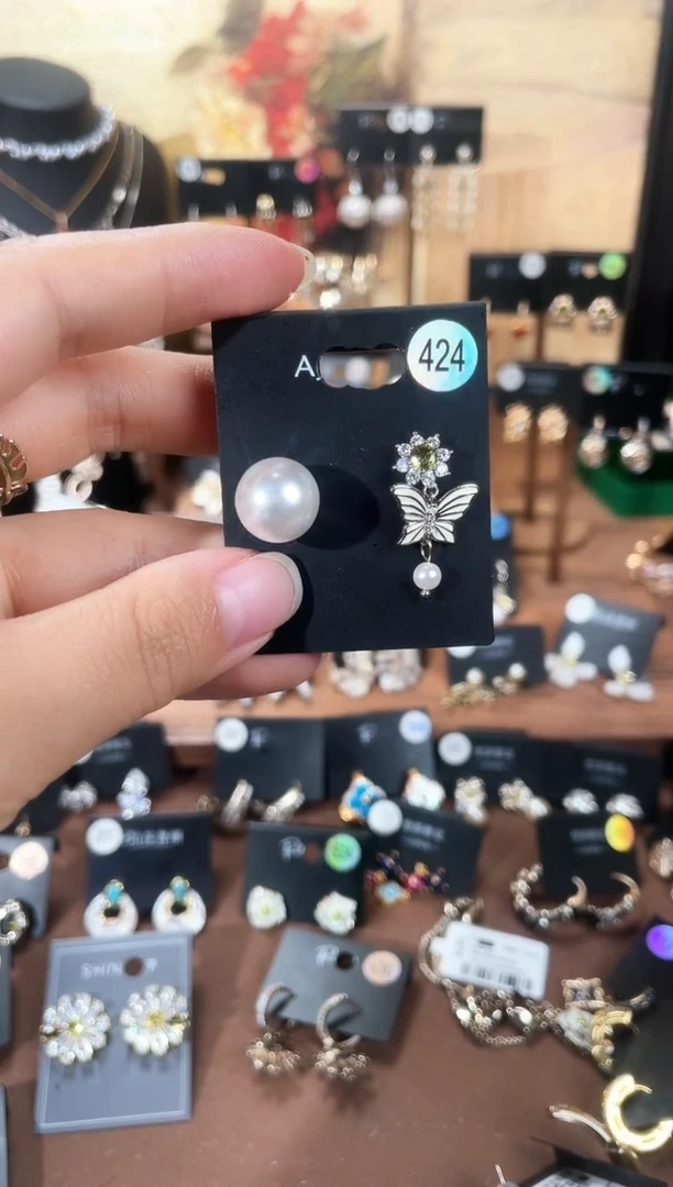 合金925银锆石豆424