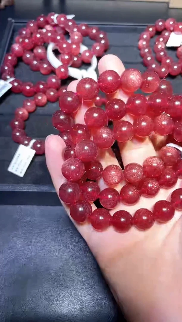 【闪购商品】石英质玉手链未镶嵌草莓晶单圈A12（多样性发其一）