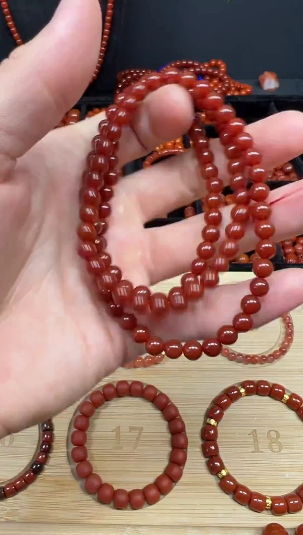 未镶嵌圆珠南红玛瑙圆珠6mm+108