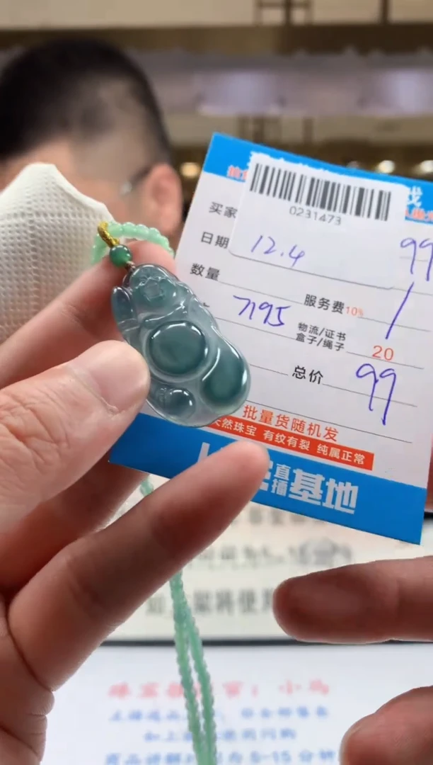 颈饰未镶嵌翡翠天然翡翠A货拍一发一