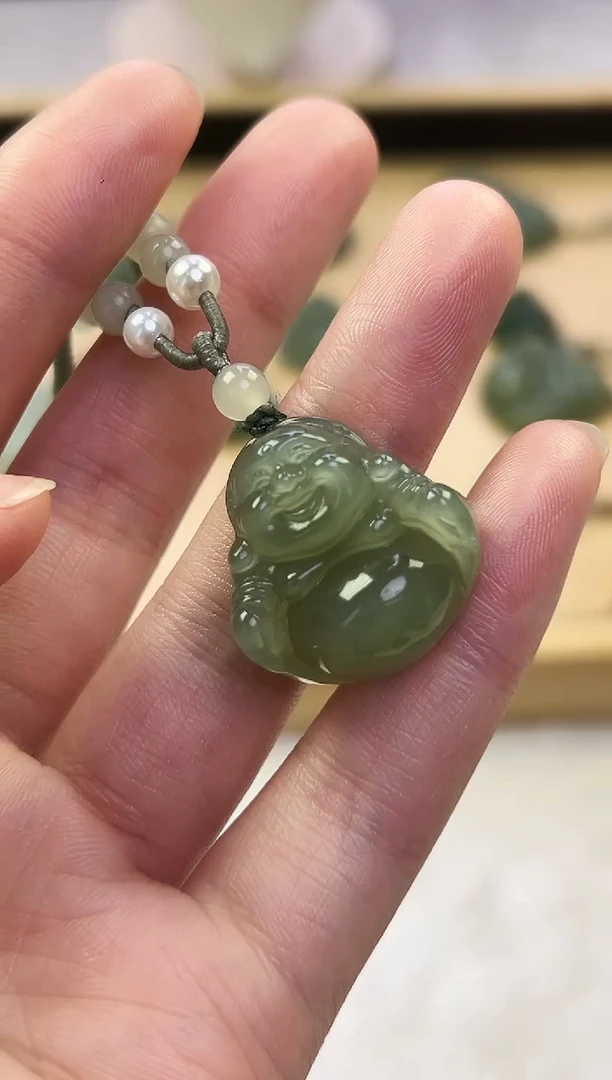 颈饰未镶嵌和田玉25mm佛公