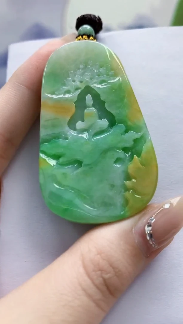 定制翡翠未镶嵌4902jw-毛货挂件90