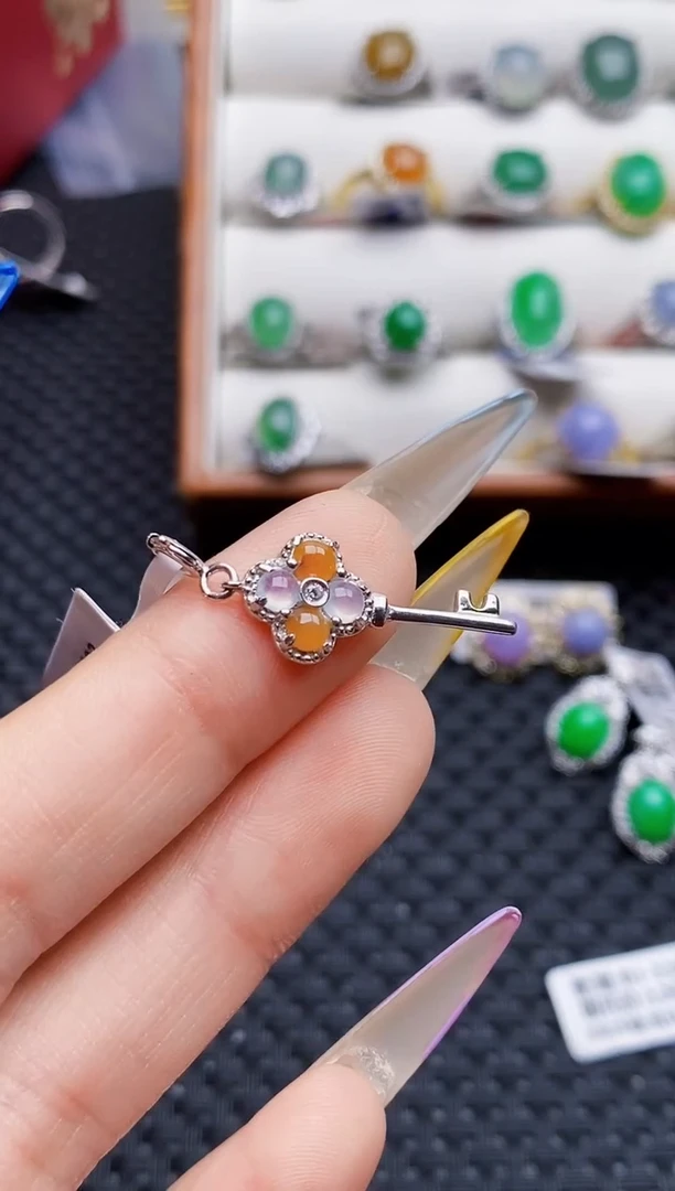 银S925镶嵌戒指翡翠6495