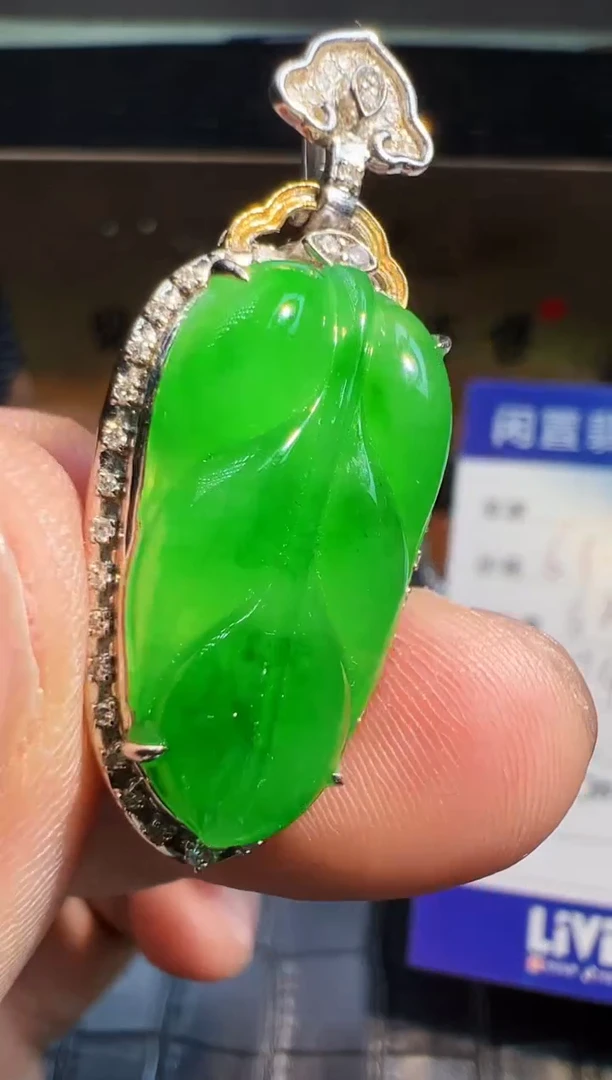 【闪购商品】翡翠颈饰18K金镶嵌翡翠回流