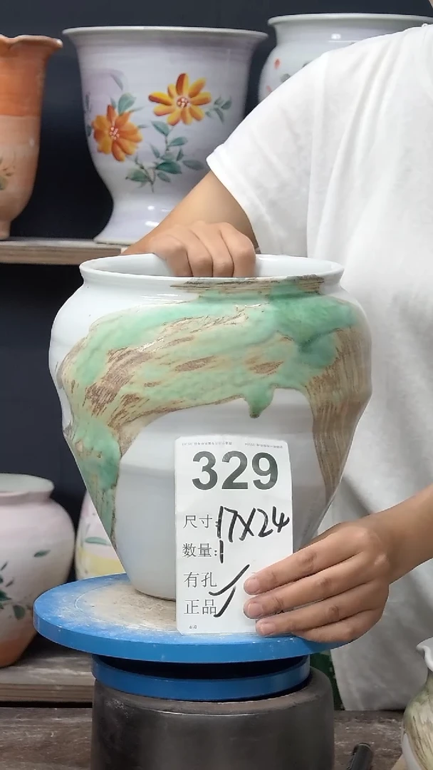 景德镇花盆微瑕329