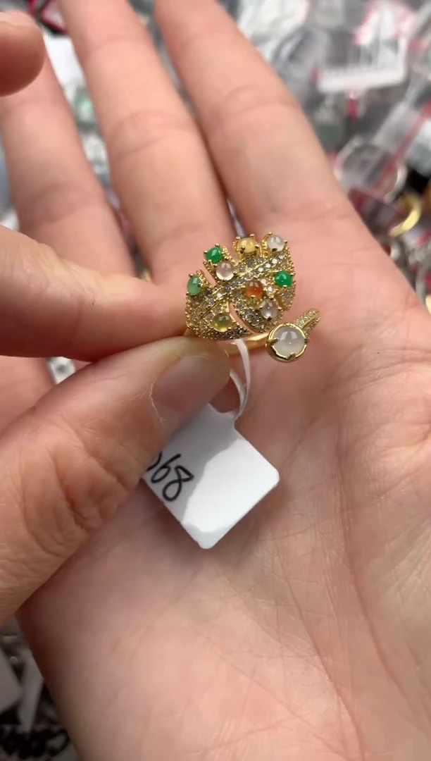 银S925镶嵌戒指翡翠2222----2