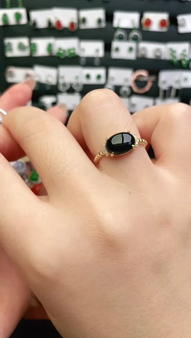 银S925镶嵌戒指翡翠0