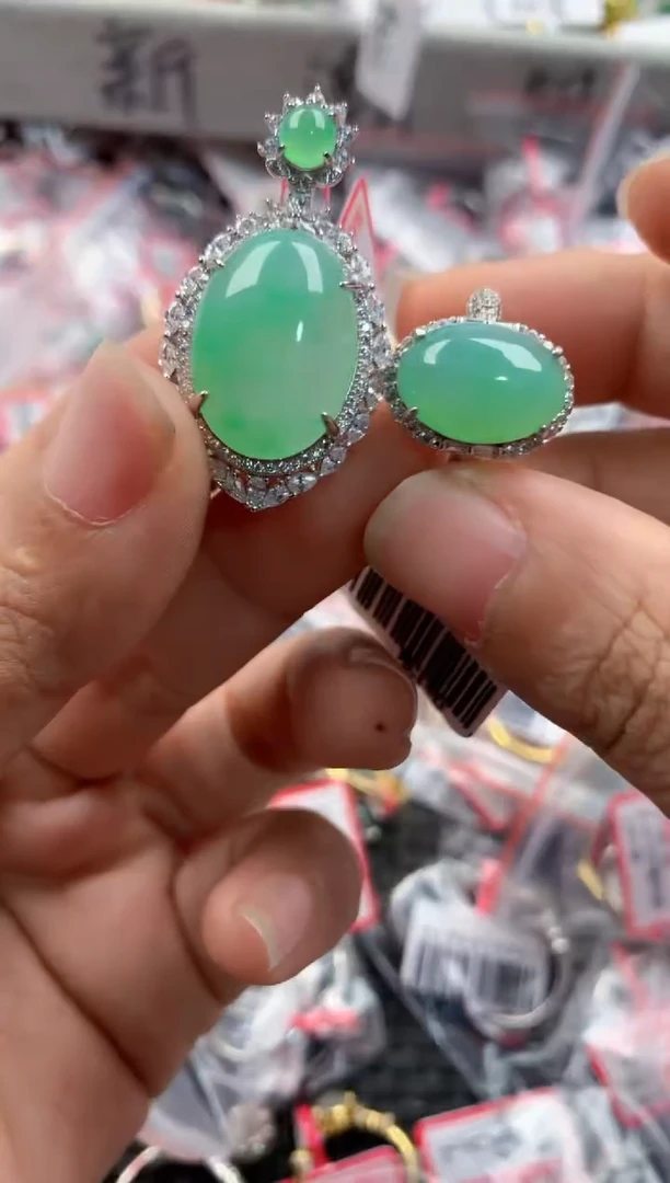 银S925镶嵌戒指翡翠333                1