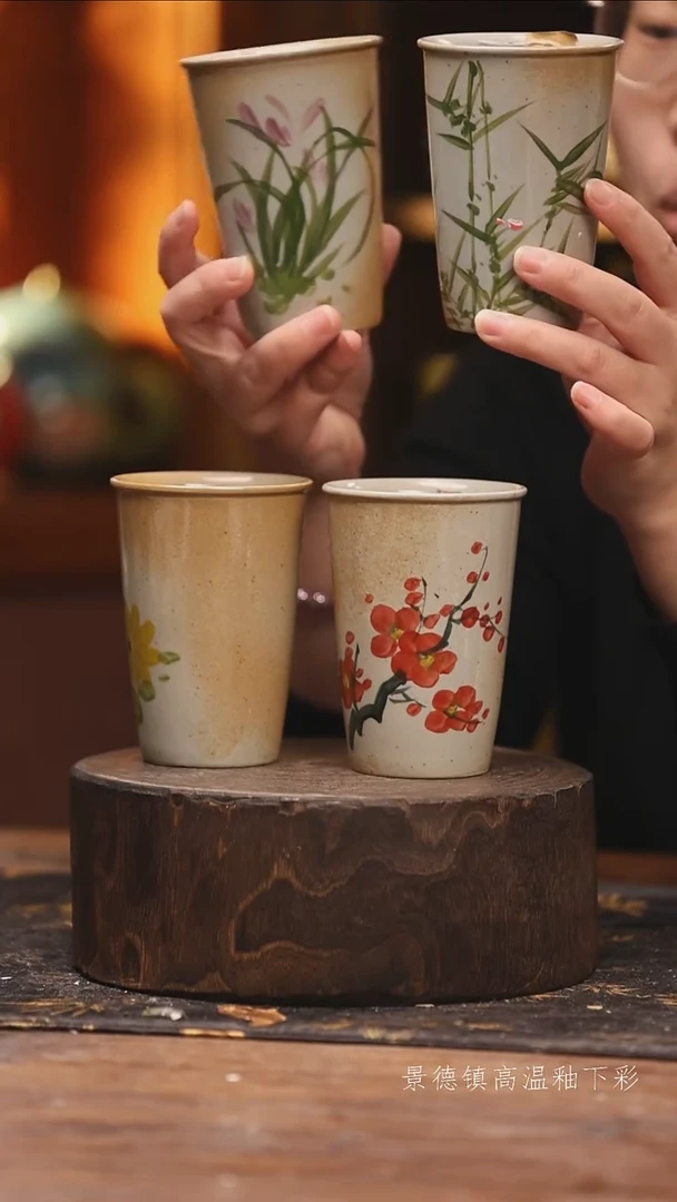 陶瓷景德镇高温釉下手绘陶瓷