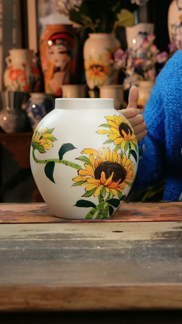 【闪购商品】瓷片景德镇纯手工釉下彩精品花瓶