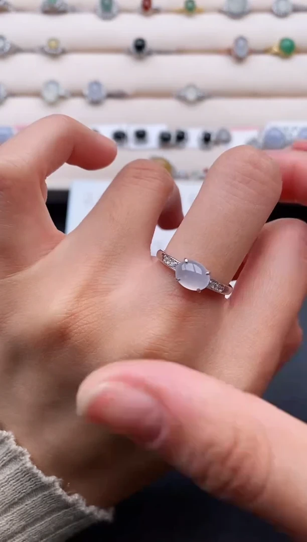 银S925镶嵌戒指翡翠2222222+2