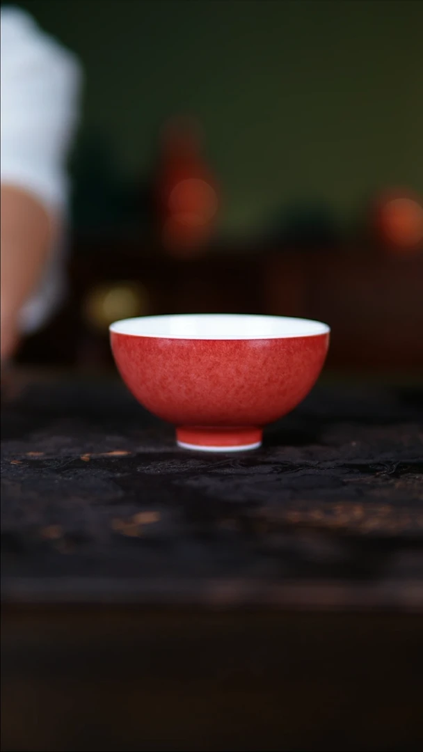杯子景德镇纯手工陶瓷豇豆红