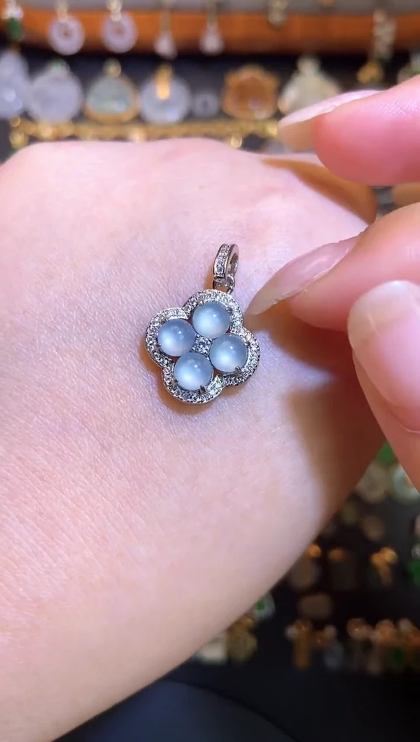 翡翠银S925镶嵌吊坠(不含链)1