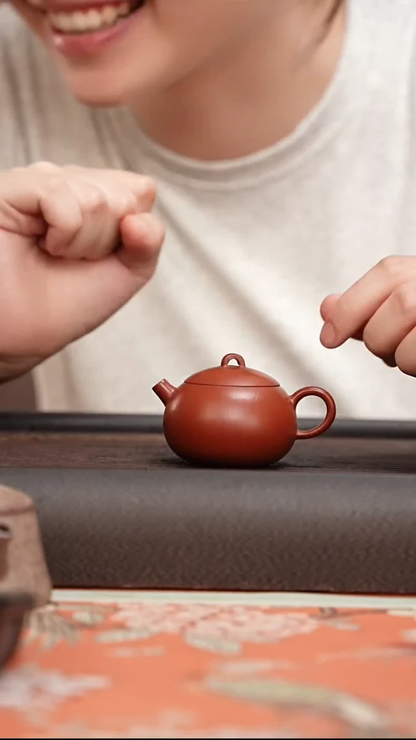 茶壶紫砂孟臣朱泥小炮嘴60cc