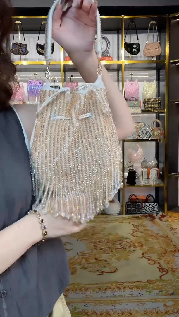 织物织物珠韵恒泽重工串珠手提包