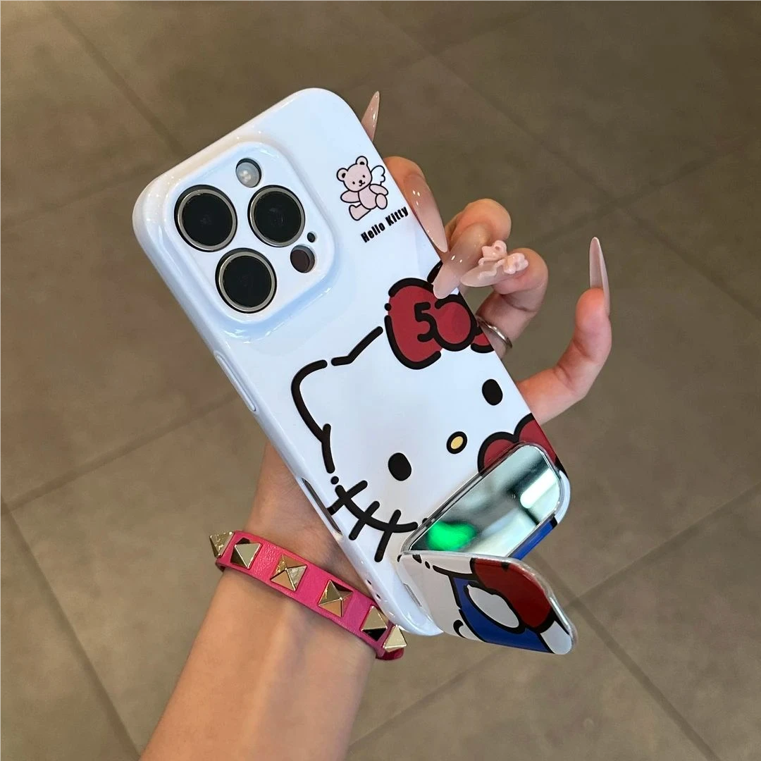 适用苹果15/16可爱Kitty支架菲林壳小米/荣耀/华为/oppo/vivo