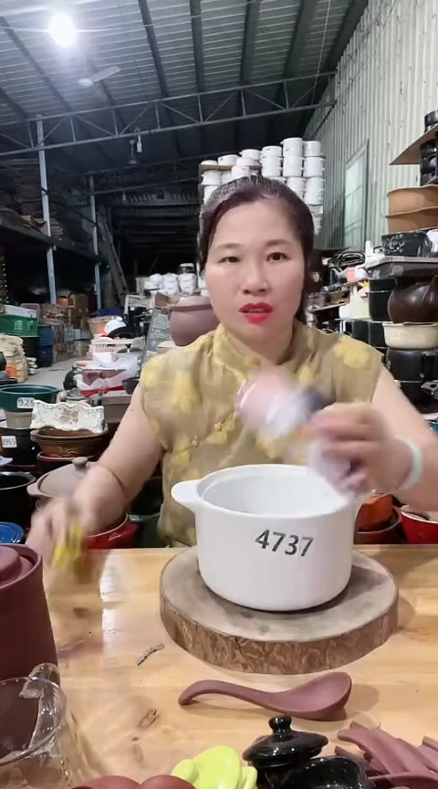 4737瑕疵色差白锅带盖