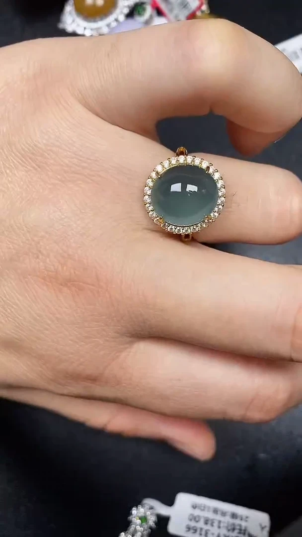 银S925镶嵌戒指翡翠2960