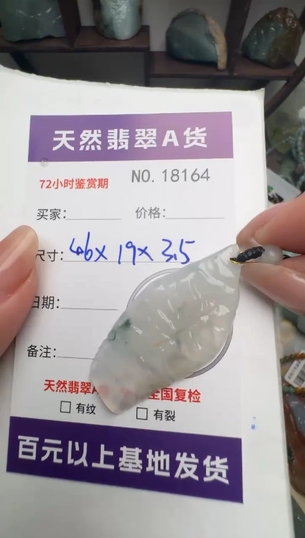 【闪购商品】翡翠颈饰未镶嵌原石18164