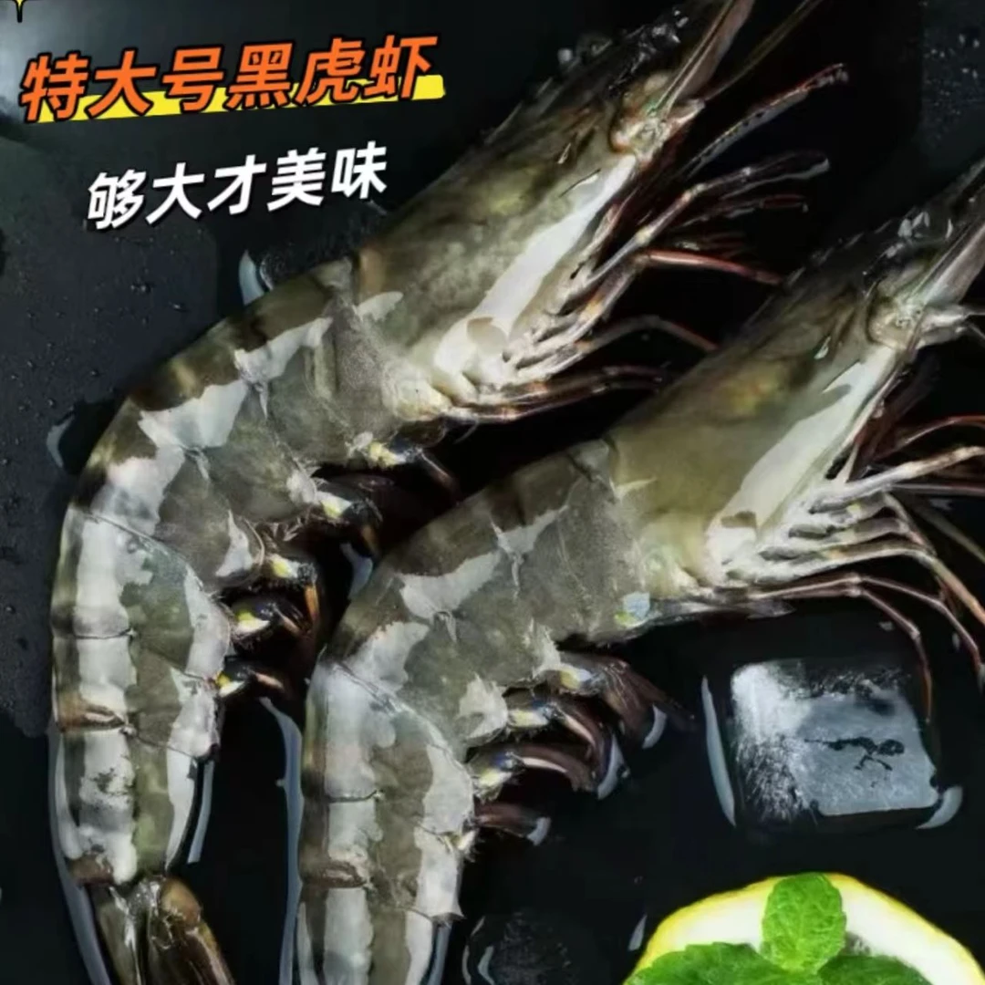 精品A级16-20规格 超大号黑虎虾 一斤称8-10只 顺丰冷链