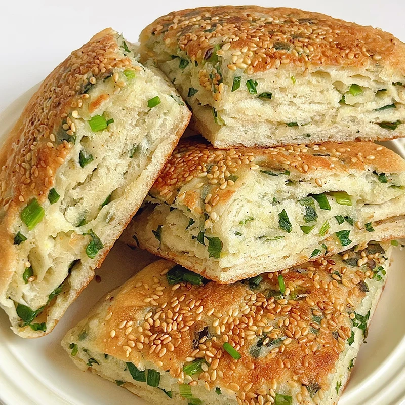 【配料干净】发面千层饼手工大饼老面火烧早餐半成品开袋即食葱油饼