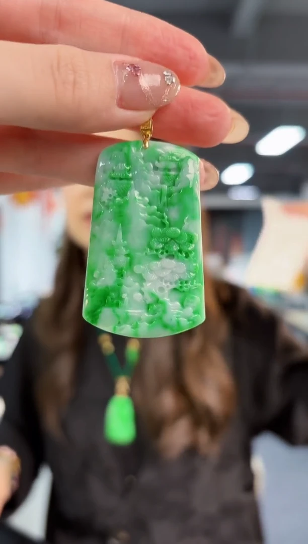 【闪购商品】翡翠颈饰18K金镶嵌缅料A货/支持复检/一件