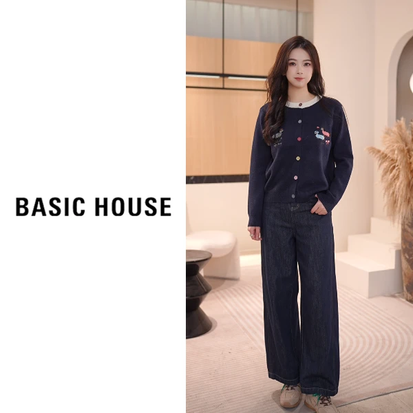 Basic House/百家好春季新款彩虹腊肠狗针织开衫B1195B5G612