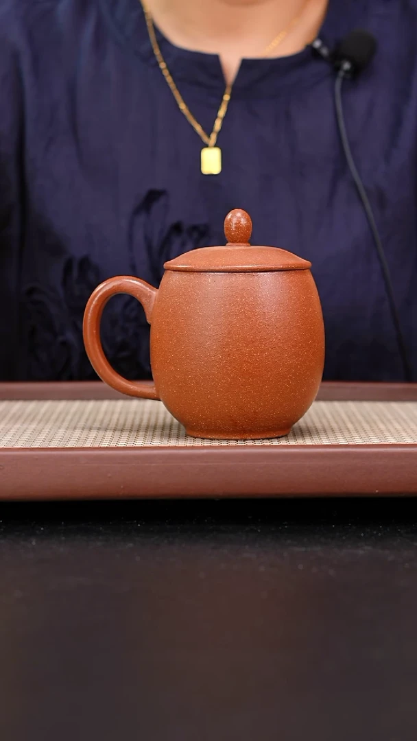 茶壶紫砂朱段盖杯